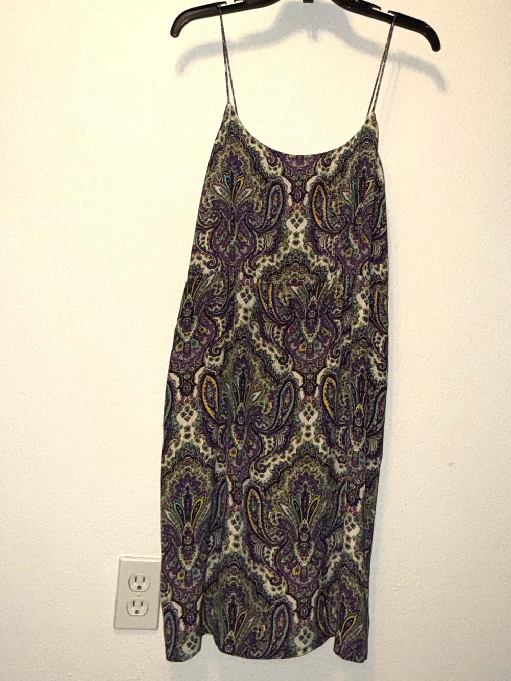 J.Crew 100% Silk Paisley Spaghetti Strap Blouson Dress Size 10